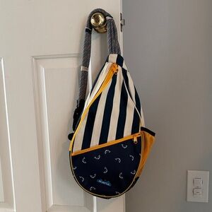 KAVU Navy and Yellow Striped Backpack